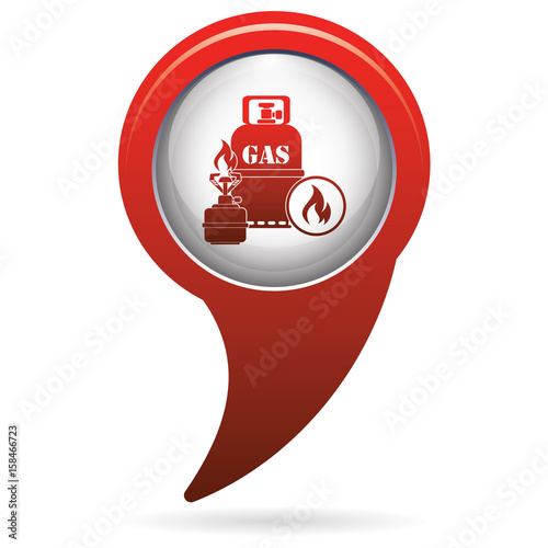 Camping stove with gas bottle icon
