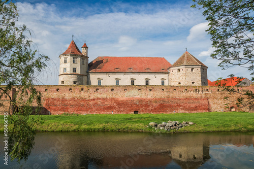 Fagaras fortress  Romania. Old castle in Transylvania  built in 14th century. Discover Romania concept.