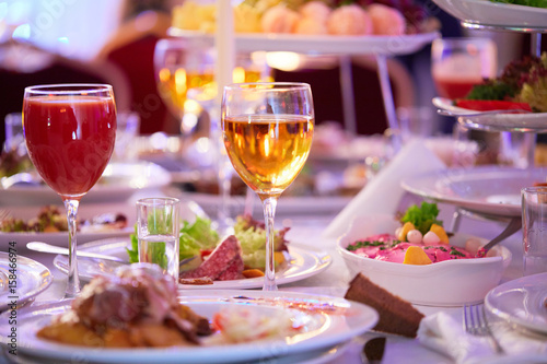 served table in a restaurant