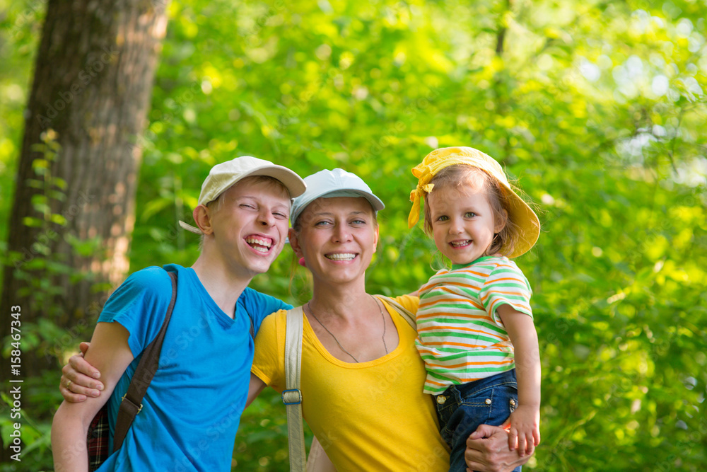 Mother with two children