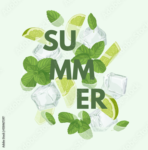 Summer letter with mojito