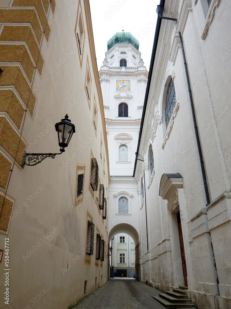 high tower of a famous church in passau
