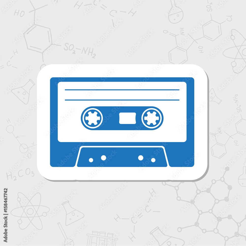 Fototapeta premium Cassette flat icon