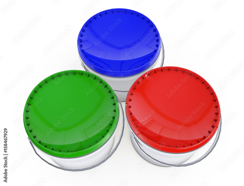 Paint can.Isolated on white.3d rendered. Paint can.Isolated on white.3d rendered.