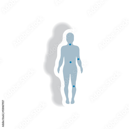 stylish icon in paper sticker style body osteoarthritis