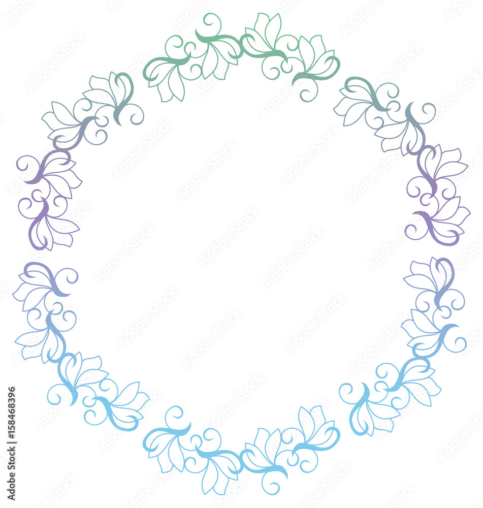 Abstract frame with gradient filled. Raster clip art.