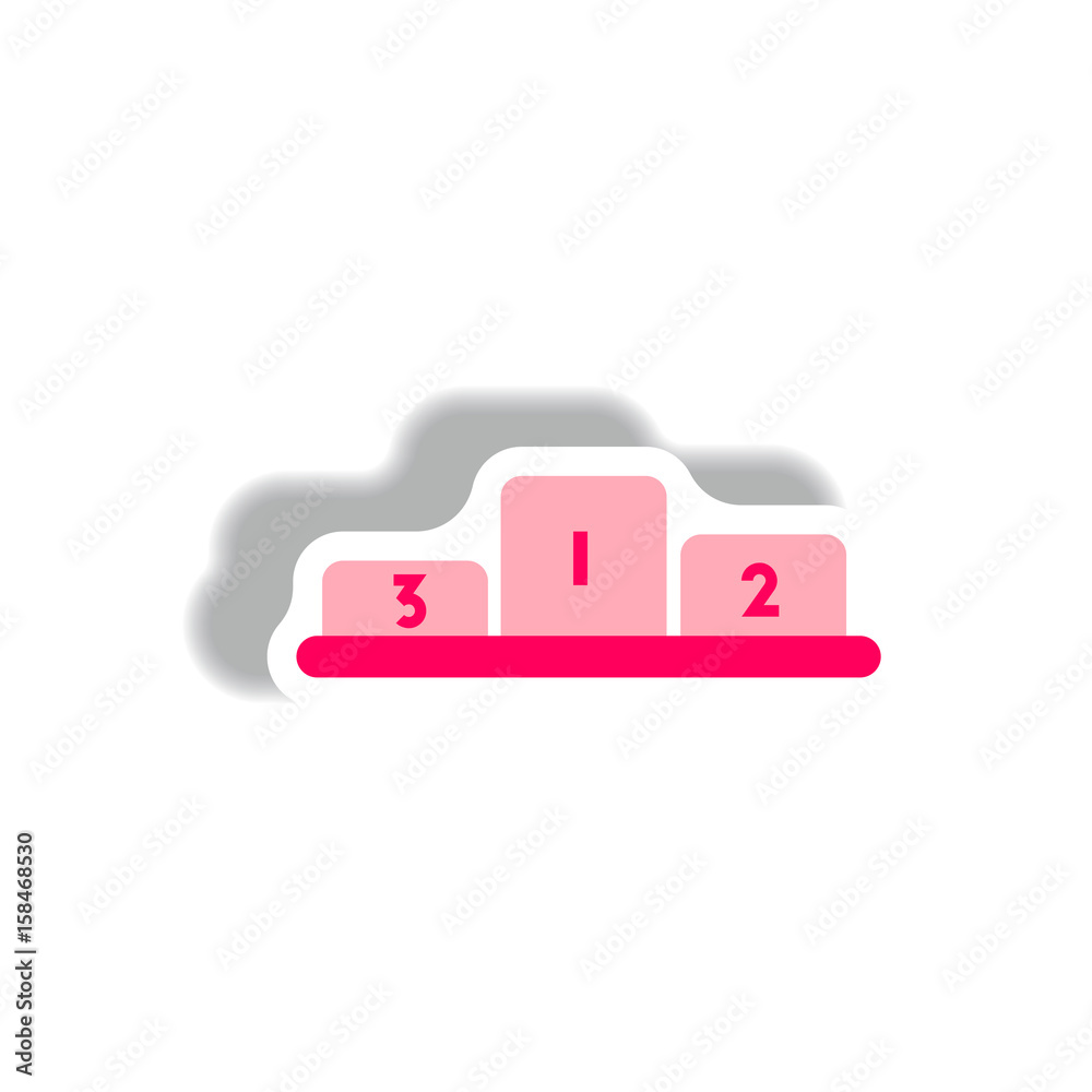 stylish icon in paper sticker style championship podium stylish icon in paper sticker style championship podium