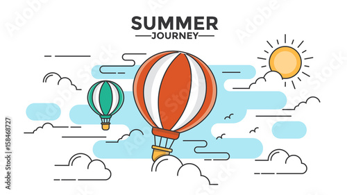 Flat Line Design Hero Image - Balloon