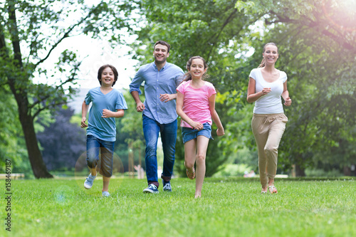 Happy family outdoors 