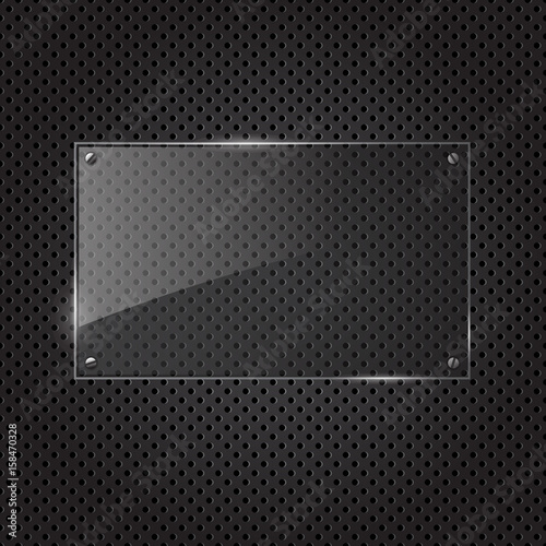 illustration of glass or plastic transparent panel on speaker grill textu