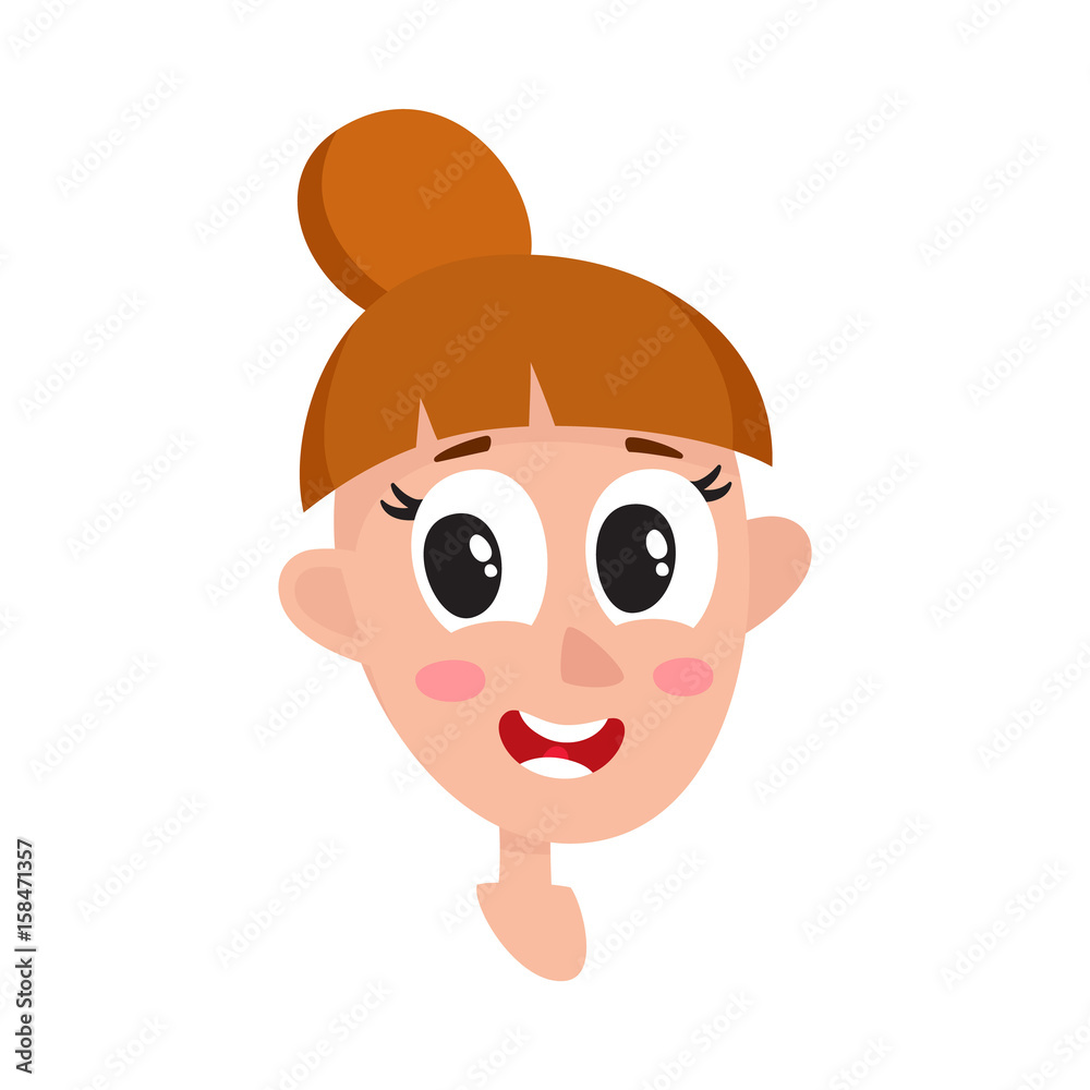 Pretty light brown hair woman, wow facial expression, cartoon vector  illustrations isolated on white background. Beautiful woman surprised,  amazed, astonished. Surprised, wow face expression Stock Vector | Adobe  Stock