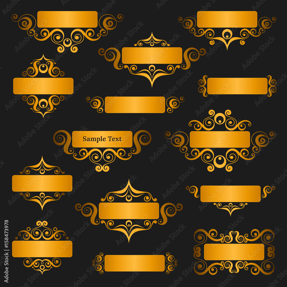 Buttons with Ornamental Gold Frame. Buttons with Ornamental Gold Frame.
