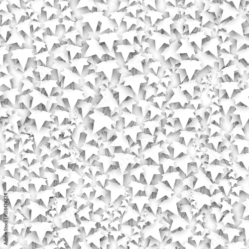 Hedera or ivy leaves and stems as a white texture concept. 3D vector illustration monochrome hedera plant seamless pattern. Modern light color wallpaper, background, backdrop or design element.