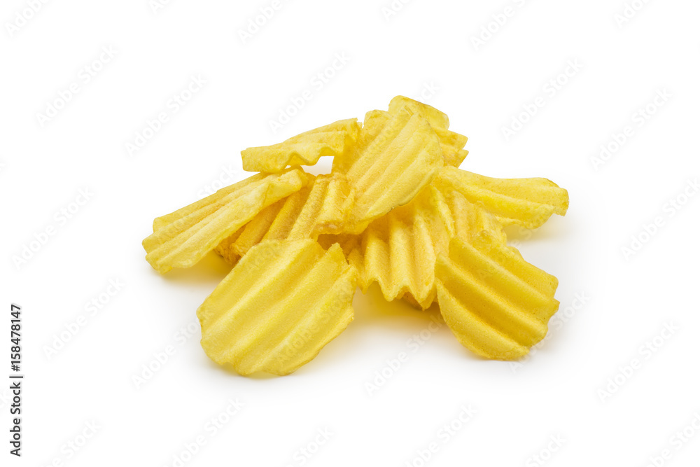Potato/corn snack isolated on white background