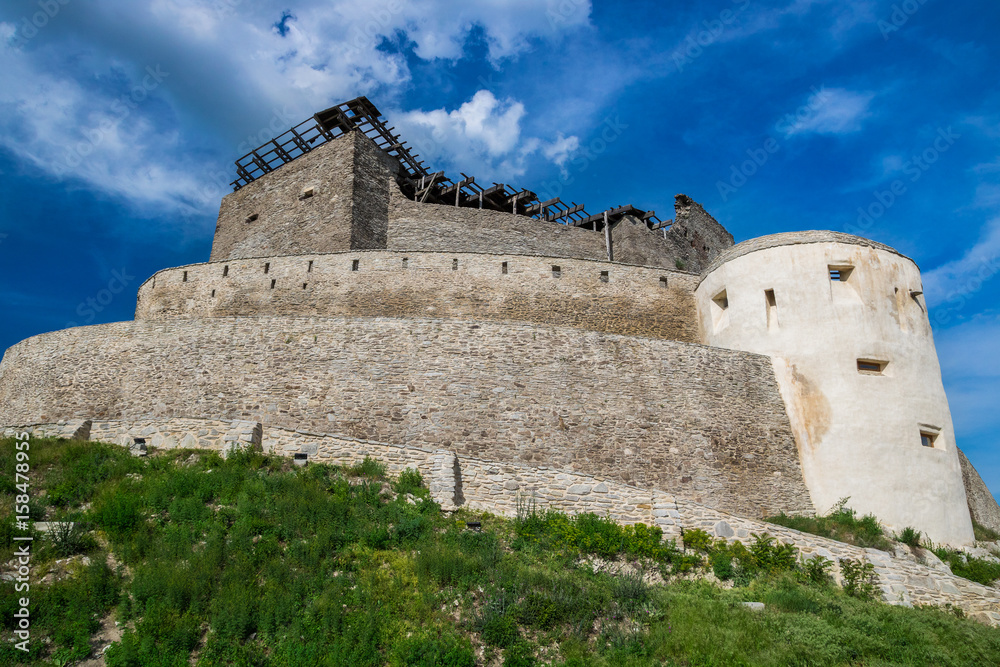 Old Deva fortress, Romania. Discover Romania concept.