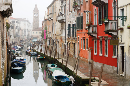 Venetian canal and buildings, Venice, Italy