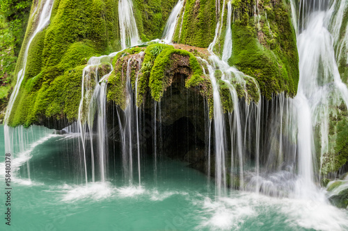 Bigar waterfall in Romania - one of the most beautiful waterfalls in the country. Discover Romania concept.