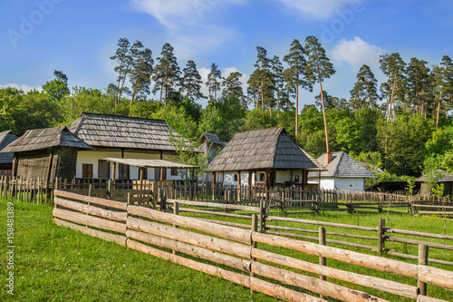 Old traditional buildings in Astra complex Sibiu, Romania. Discover Romania concept.