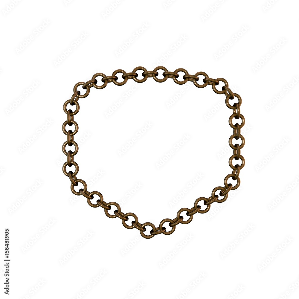 Bronze chain. Isolated on white background. Bronze chain. Isolated on white background.