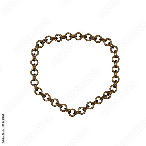 Bronze chain. Isolated on white background.