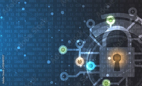 Cyber security and information or network protection. Future technology web services for business and internet project