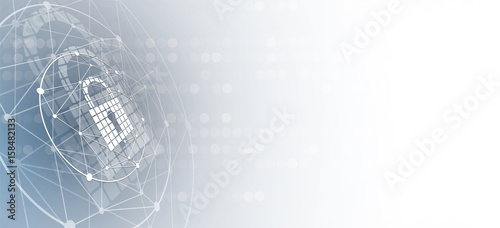 Cyber security and information or network protection. Future technology web services for business and internet project