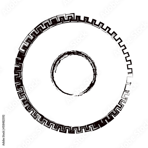 blurred thick contour cog wheel pinion icon vector illustration