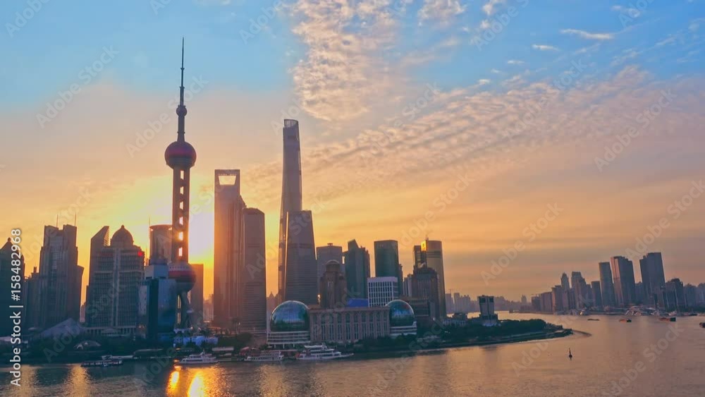 Shanghai Pudong at sunrise in Shanghai, China. Shanghai Pudong at sunrise in Shanghai, China.