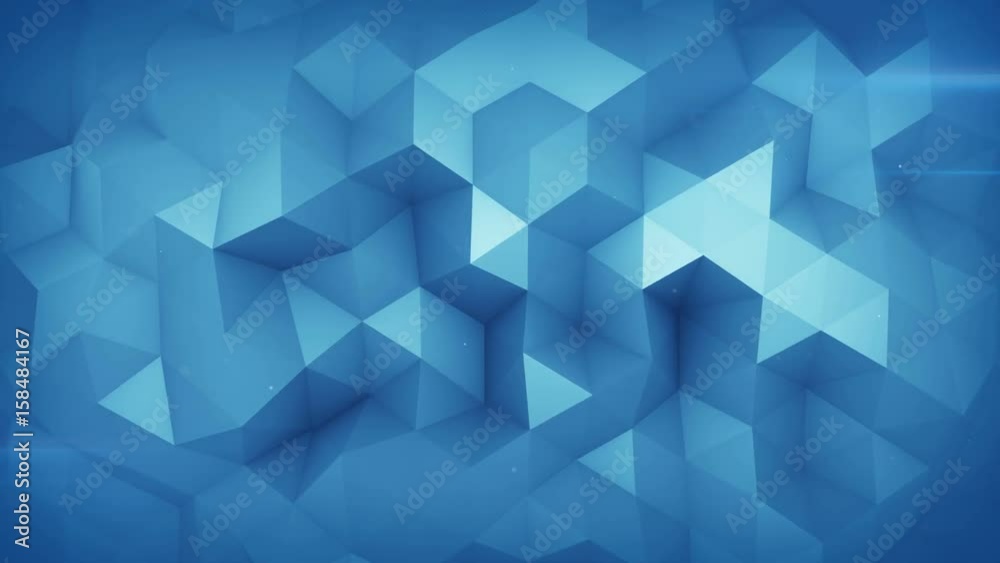 Blue polygonal geometric surface. Computer generated seamless loop abstract motion background. Smooth 3D animation 4k UHD (3840x2160)
