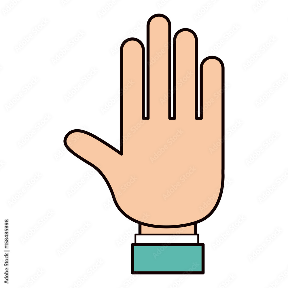color sketch silhouette open hand palm with shirt sleeve vector illustration color sketch silhouette open hand palm with shirt sleeve vector illustration