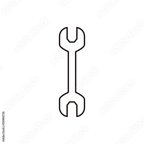 sketch silhouette metallic wrench tool icon vector illustration © grgroup