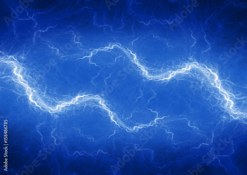 Blue lightning, abstract electric background