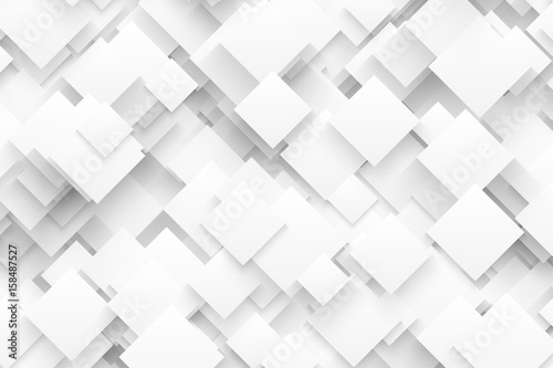 Abstract 3D Vector Technology White Background. Technological Crystalline Structure. Blank Backdrop © yamonstro