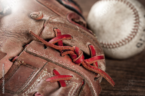 baseball on wooden desk