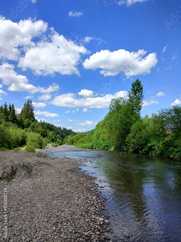 Background of Carpathian mountains landscape in Ukraine