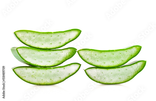 Wallpaper Mural stack of fresh aloe vera leaf isolated on white background Torontodigital.ca