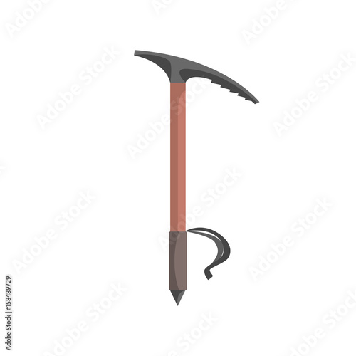 Ice axe or pick for climbing, equipment for mountaineering vector Illustration