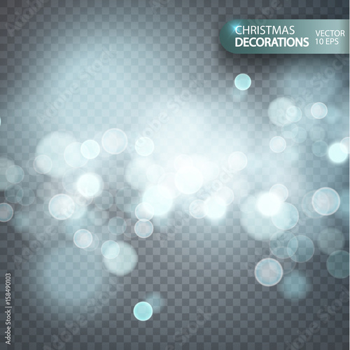 Christmas decorations on a transparent background. Light effect. light blur effect vector premium background. Luxury sparkles defocused glitter with sparkling golden glowing texture and bokeh glow
