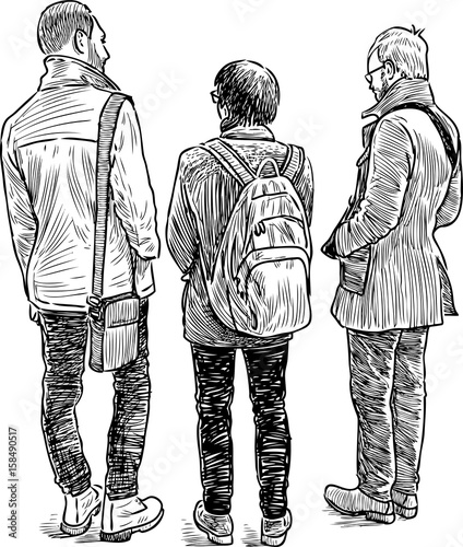 sketch of the talking men