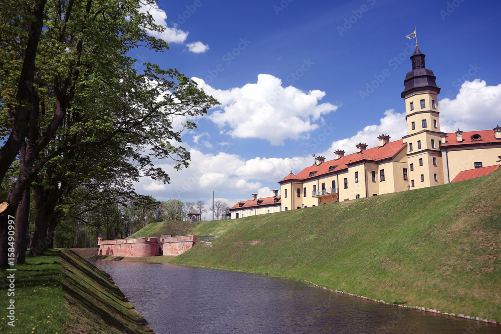 Tourist view the castle in Belarus