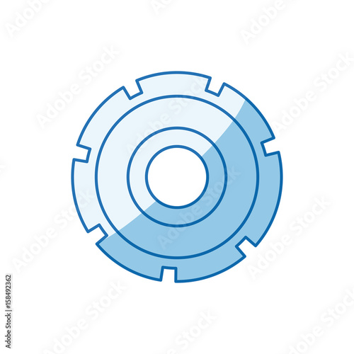 blue color shading silhouette gear wheel icon vector illustration