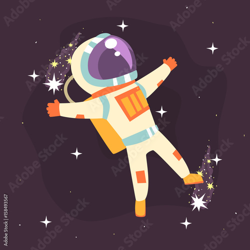 Astronaut in space suit at spacewalk