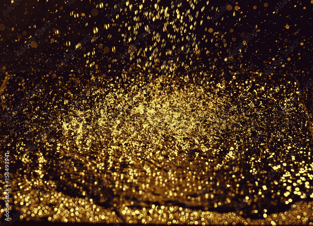 Heavy rain drops gold bokeh Heavy rain drops gold bokeh