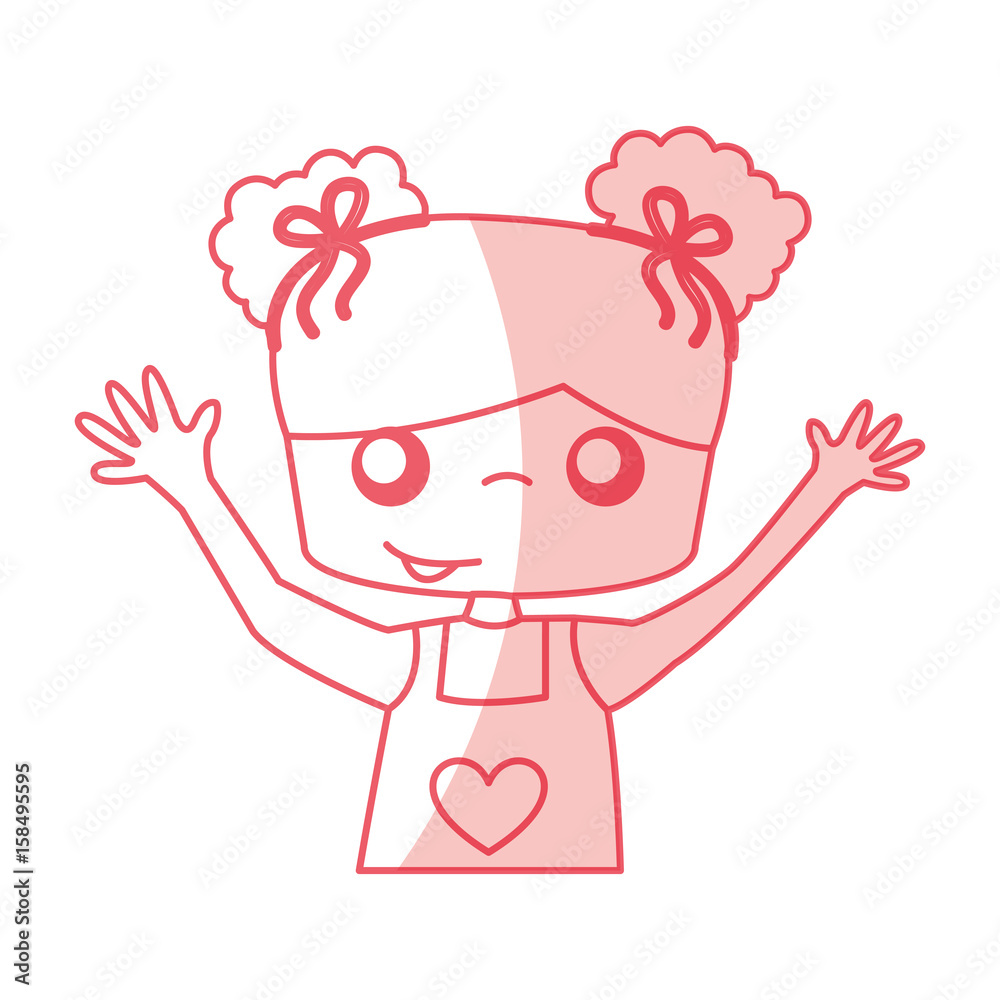 cute girl drawing character vector illustration design