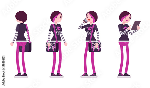 Emo girl in standing pose