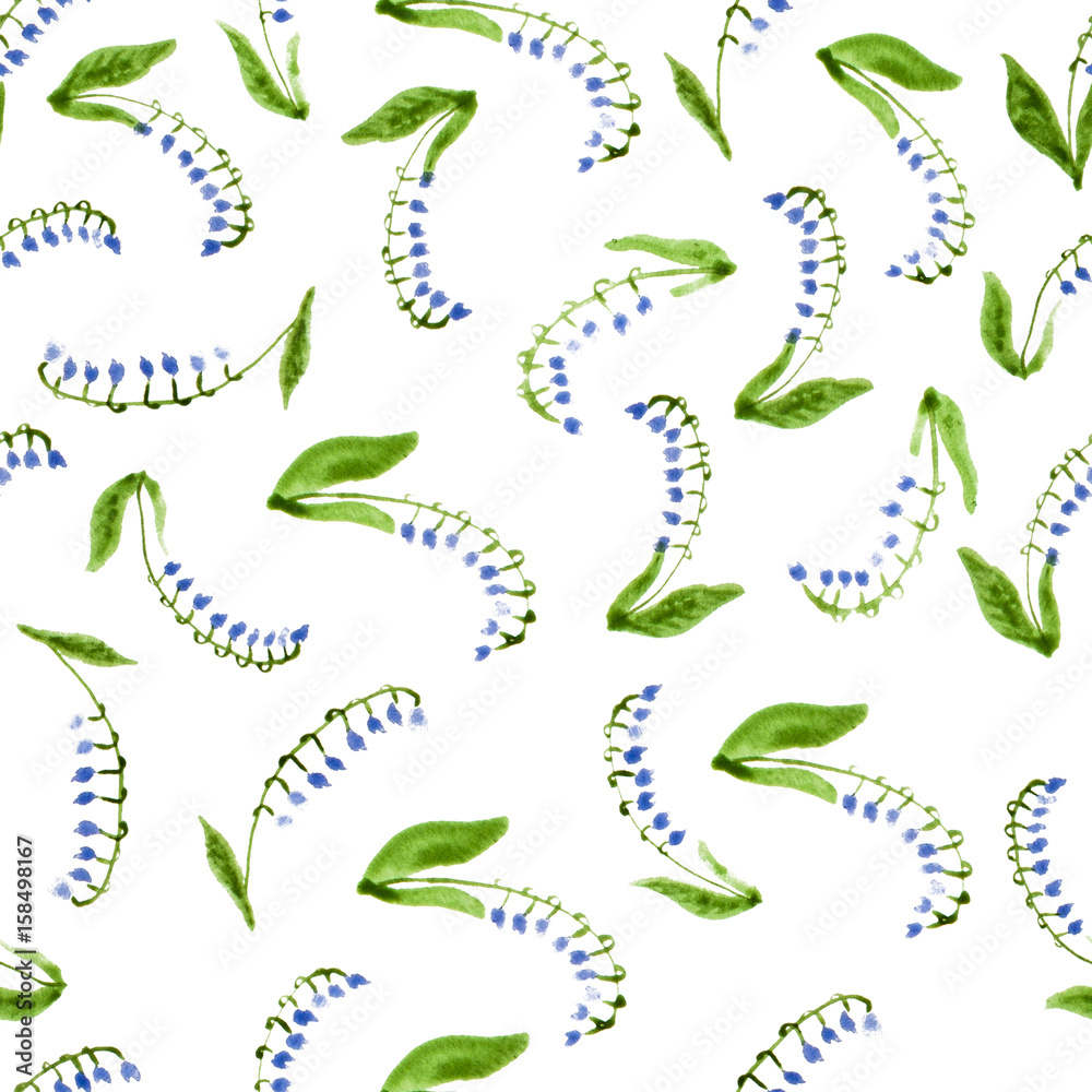 Calico watercolor pattern. Resplendent seamless cute small flowers for fabric design. Calico pattern in country stile. Trendy handpainted millefleurs.