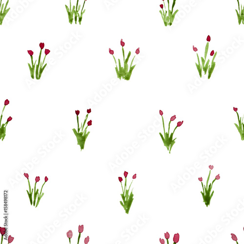 Calico watercolor pattern. Beauteous seamless cute small flowers for fabric design. Calico pattern in country stile. Trendy handpainted millefleurs.