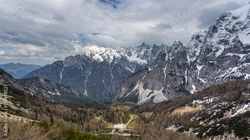 Alpine view in the vicinity of the Vrsic pass and the Skrlatica peak, Julian Alps, Slovenia