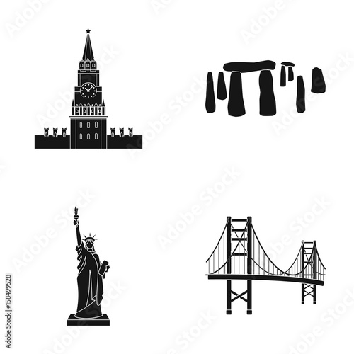 Building, interesting, place, coliseum .Countries country set collection icons in black style vector symbol stock illustration web.