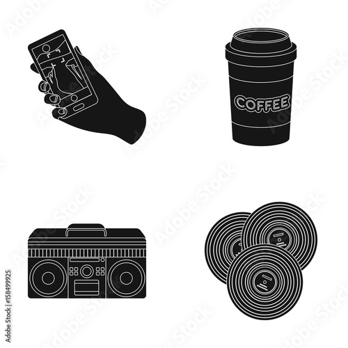 Hipster, fashion, style, subculture .Hipster style set collection icons in black style vector symbol stock illustration web.